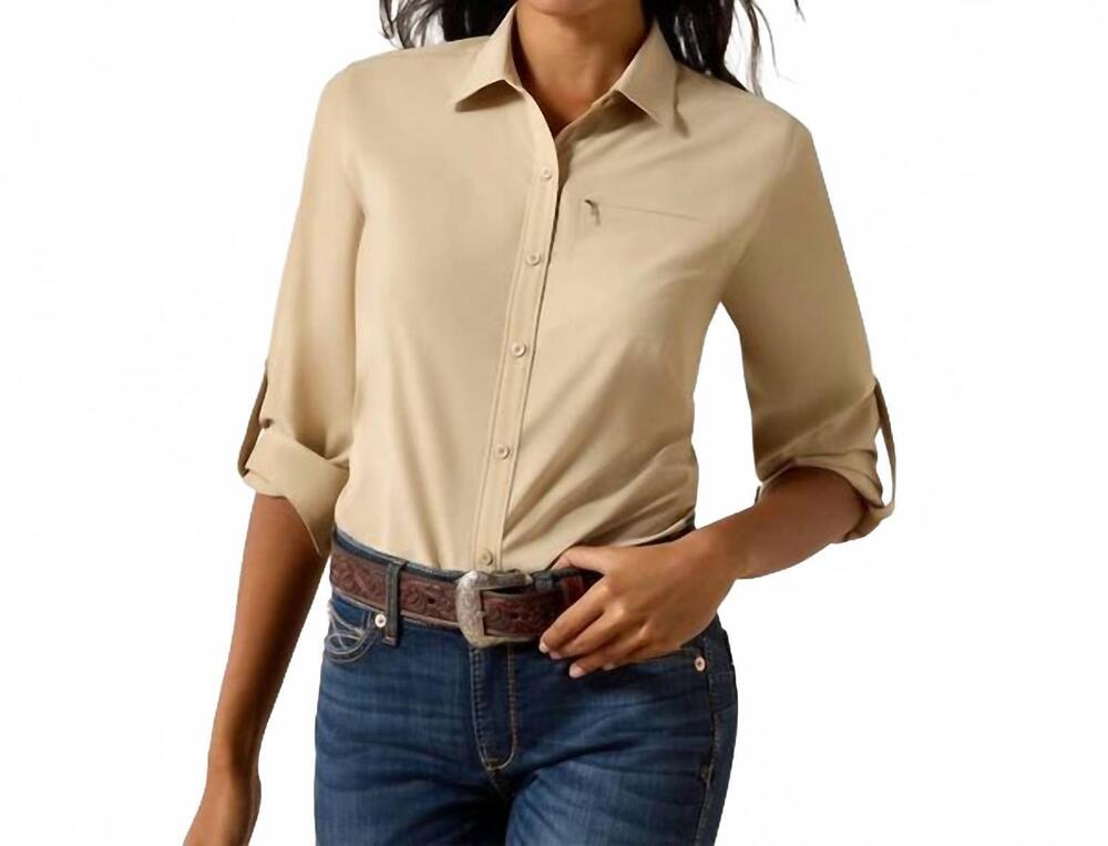 NEW ARIAT ventek long sleeved shirt in white pepper